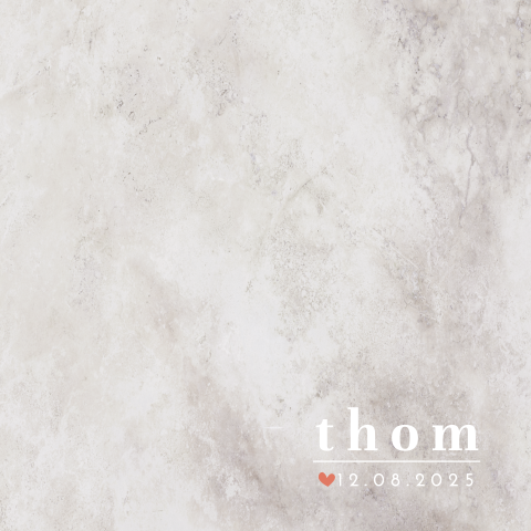 Hip geboortekaartje voor jongen met marmer