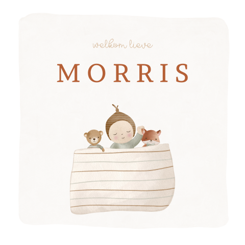 Tuinbord met baby en knuffels