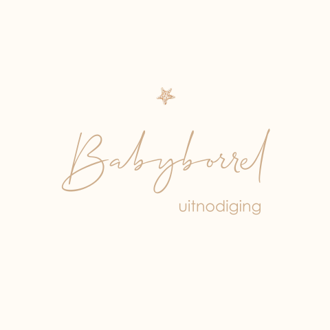 Babyborrel uitnodiging met watercolour zeester