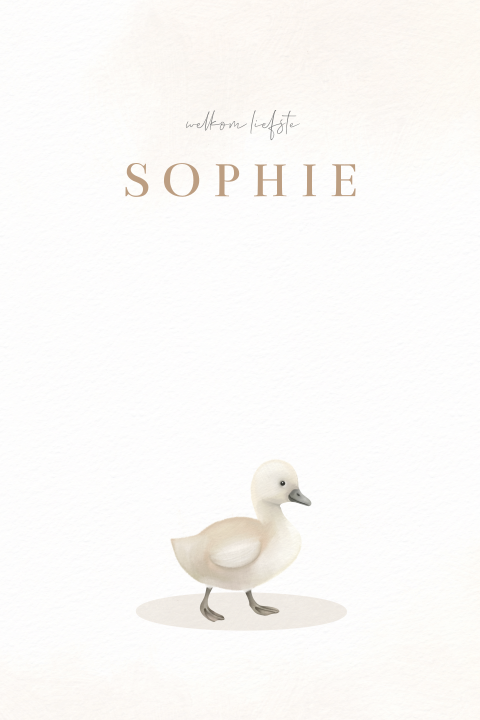 Lief geboortekaartje met baby zwaantje