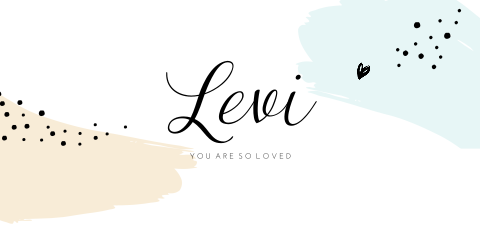 Hip geboortekaartje met roze en gele brush