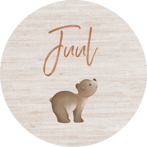 Raamsticker neutraal met beer en linnenlook