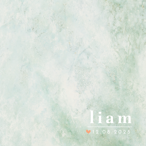 Trendy geboortekaartje voor jongen met groene marmer