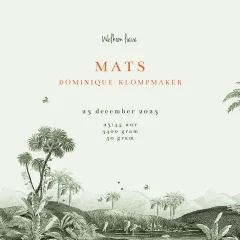 Avontuurlijk geboortekaartje met jungle thema en hoogglans