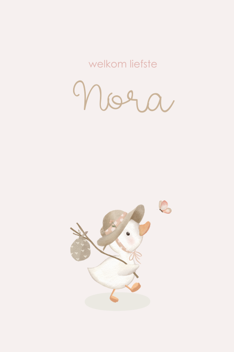 Tuinbord staand met eendje en vlindertje