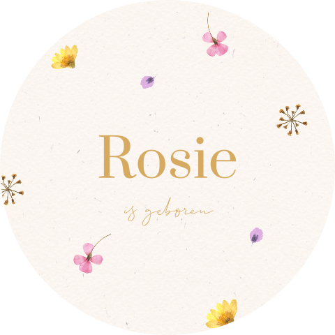 Ronde raamsticker met gedroogde bloemen