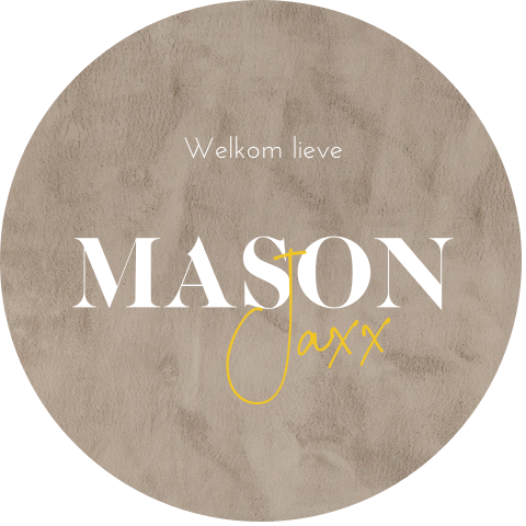 Raamsticker rond met beige velvet look en naam van kindje