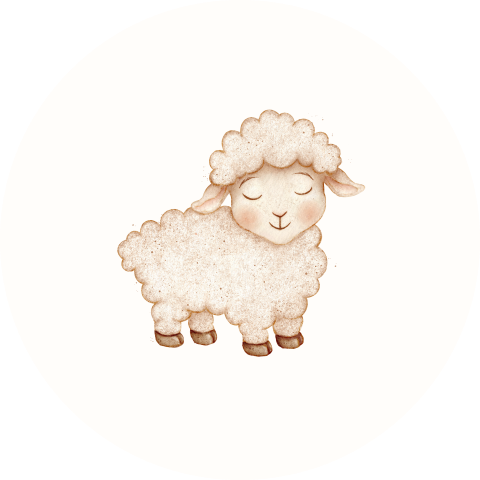 Sluitsticker met lief schaapje - per 25 stuks