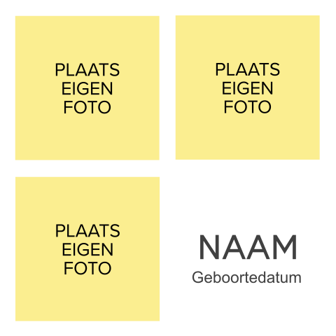 Zelf maken geboortekaartje met drie fotoframes
