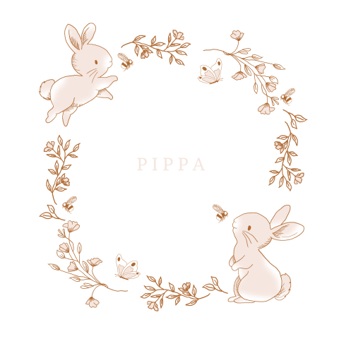 Lief geboortekaartje meisje met konijntjes en vlindertjes