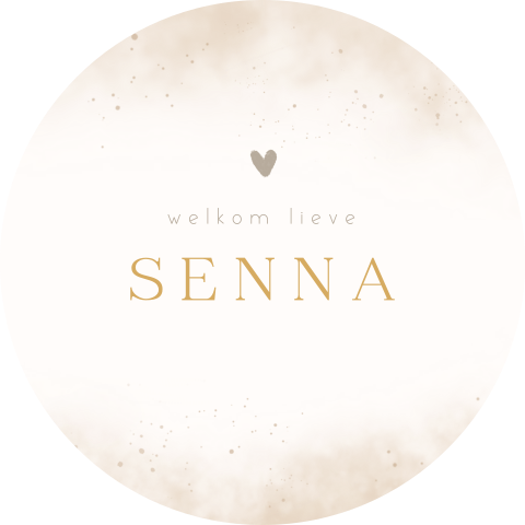 Raamsticker met beige hartje en watercolour