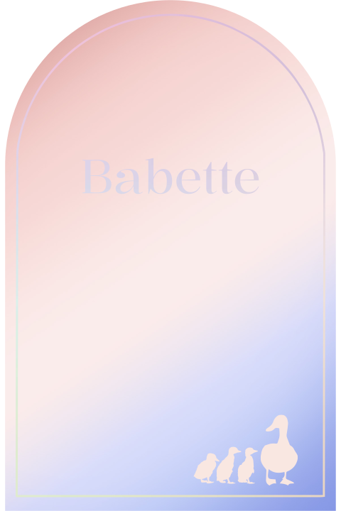 Holografisch geboortekaartje met blauw en roze kleurverloop