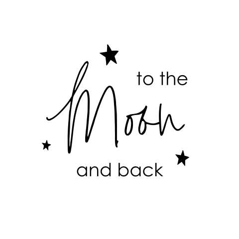 Sluitsticker 'To the moon and back'
