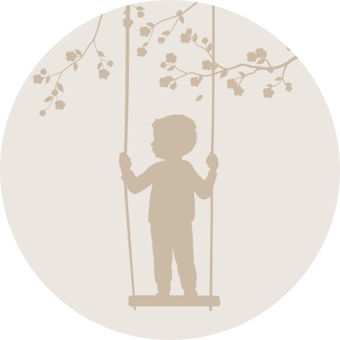 Sluitsticker met silhouetje jongen op schommel