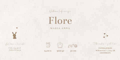 Geboortekaartje theatervouw neutraal met silhouet ledikantje