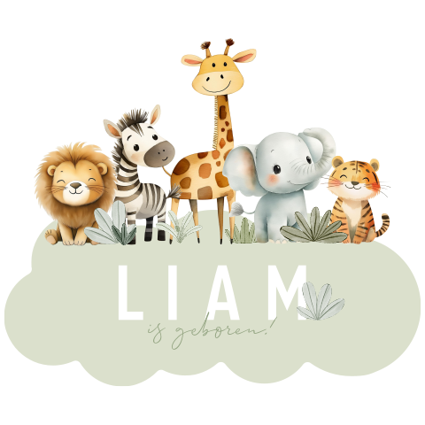 Tuinbord groen met jungledieren