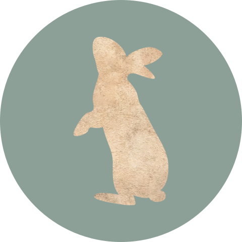 Sluitsticker groen met konijn