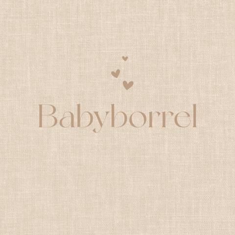 Uitnodiging babyborrel beige met linnen look en hartjes
