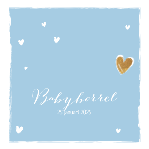 Schattig kraamborrelkaartje met accenten in goudlook