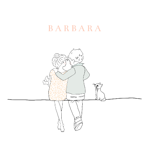 Getekend gezin geboortekaartje voor een meisje