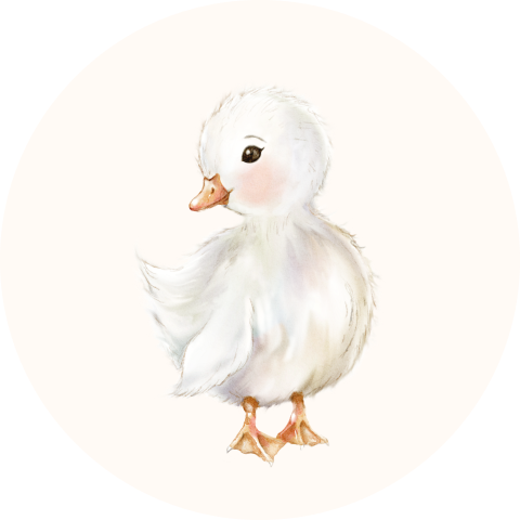 Sluitsticker met lief eendje