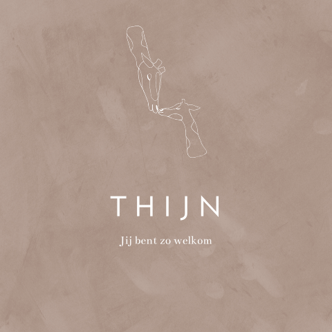 Geboortekaartje jongen lijntekening girafjes