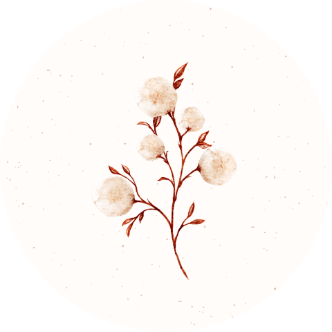 Sluitsticker met takje en bloemetjes