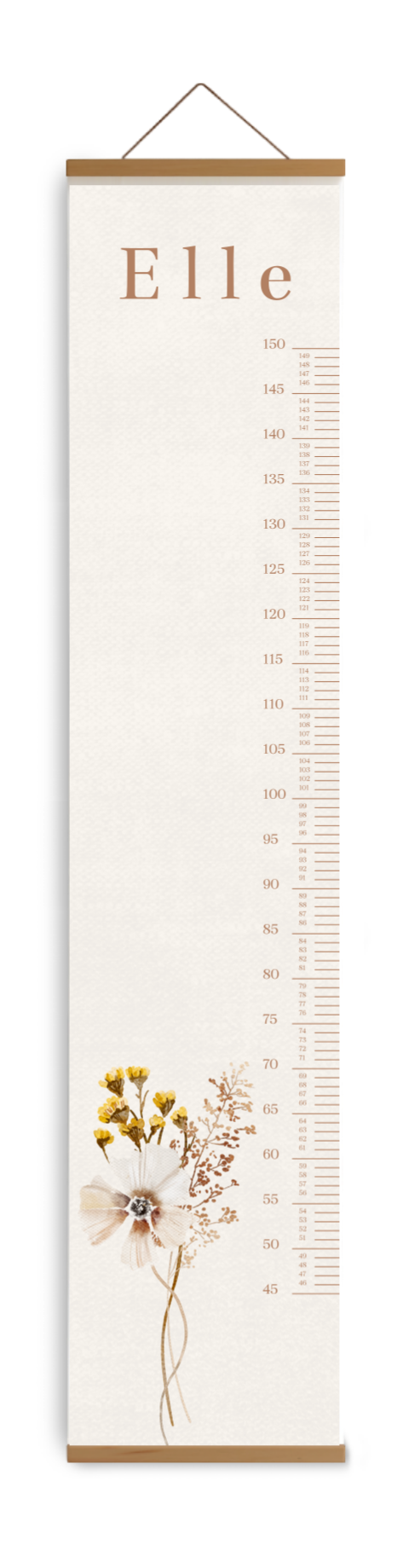 Groeimeter romantisch beige met bloemen