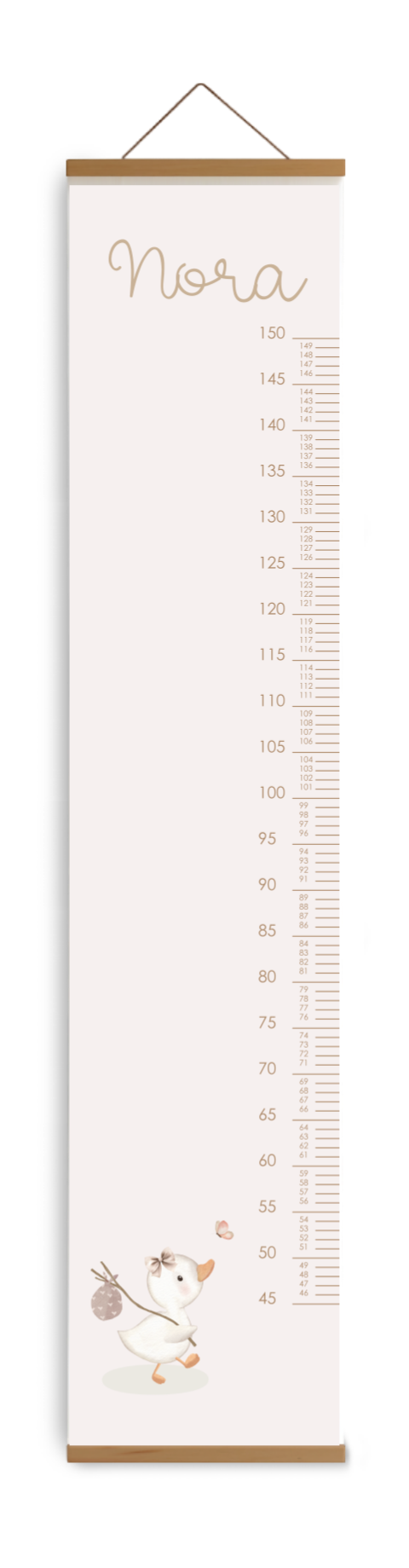 Groeimeter kinderkamer roze met eendje