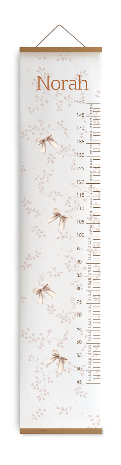 Schattige groeimeter met strikjes en bloemen