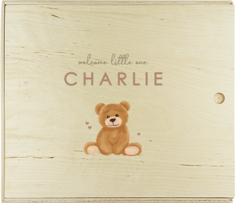 Doopsuiker presentatie doos met naam en teddybeer