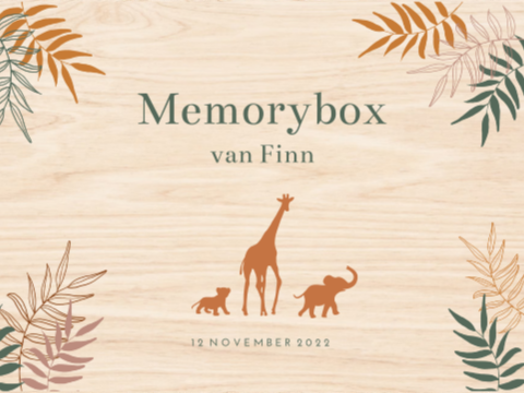 Stoere memorybox met jungledieren en bladeren
