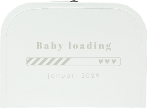 Zwangerschapsaankondiging geboortekoffertje met baby loading