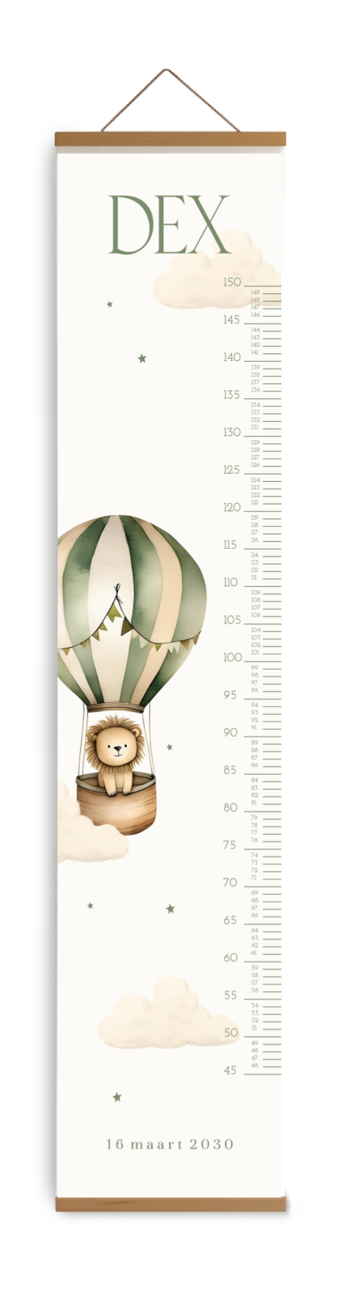 Groeimeter met luchtballon en leeuwtje