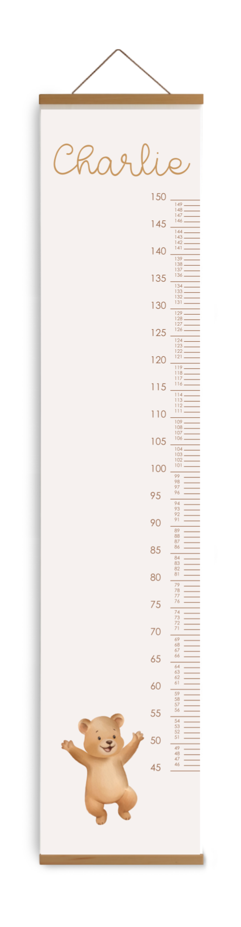 Gepersonaliseerde groeimeter met vrolijke beer