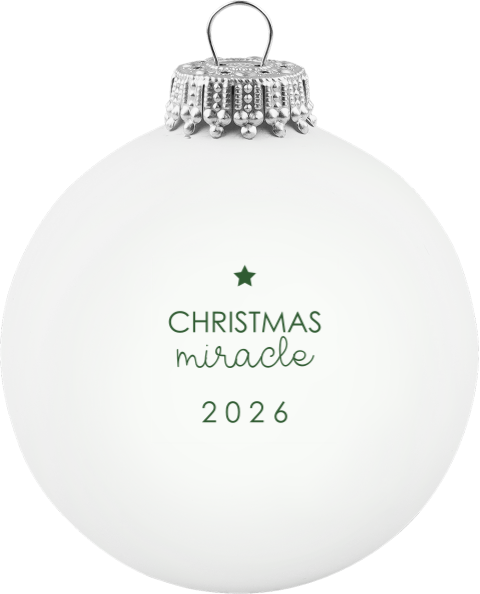 Zwangerschapsaankondiging kerstbal met quote en ster