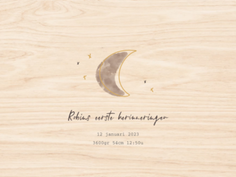 Memorybox met taupekleurige maan en sterren