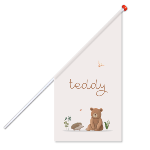 Geboortevlag met illustratie vrolijke bosdieren