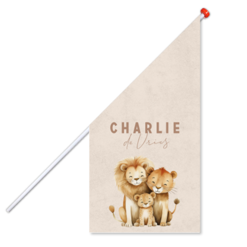 Geboortevlag met leeuwtjes