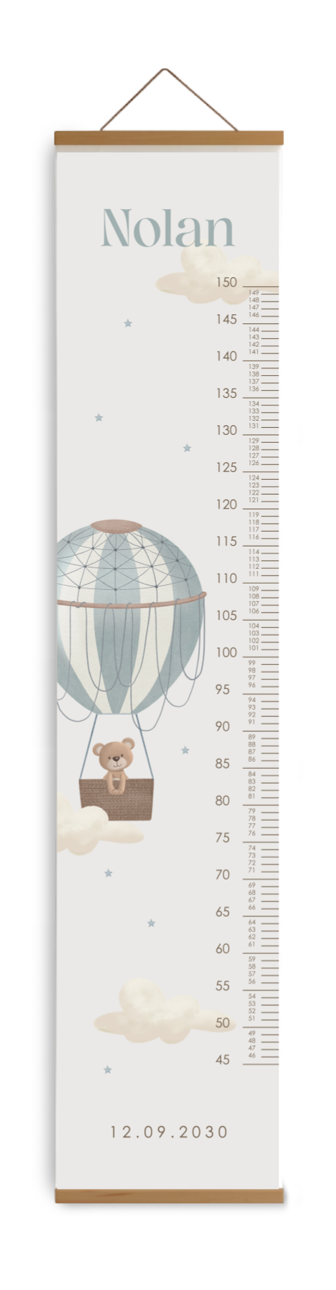 Groeimeter met luchtballon en beertje