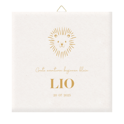 Geboorte tegeltje met leeuwtje en naam