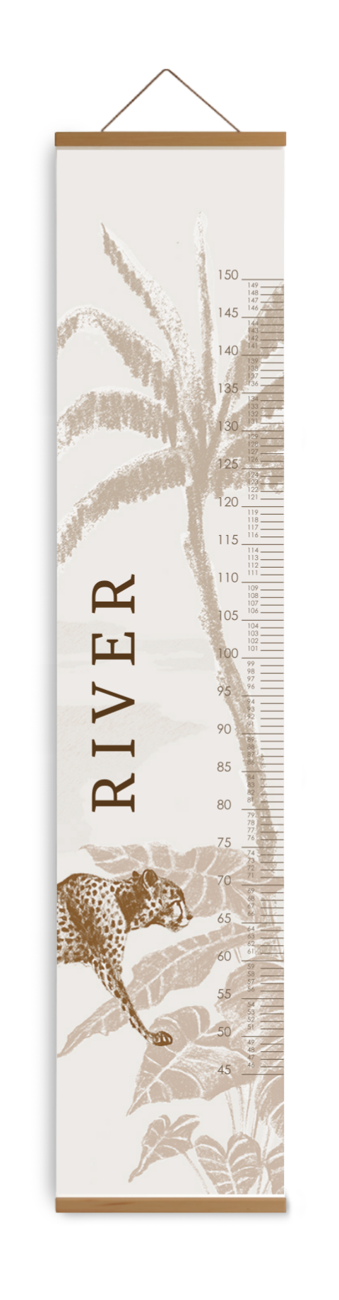 Bewerkbare groeimeter kinderkamer met junglethema
