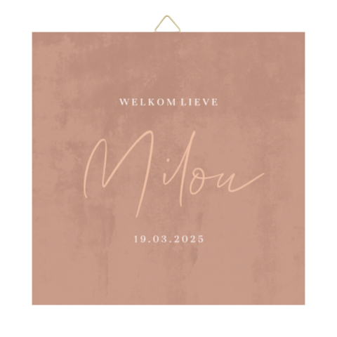 Roze tegeltje met naam