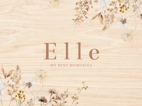 Memorybox hout met veldbloemen en naam