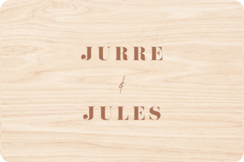 Memorybox tweeling met namen in bruin