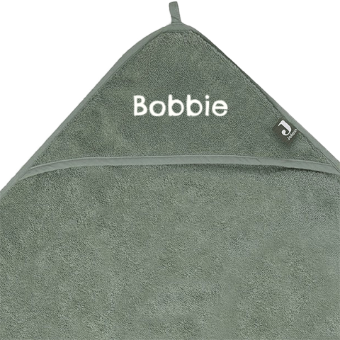 Jollein baby badcape met geborduurde naam