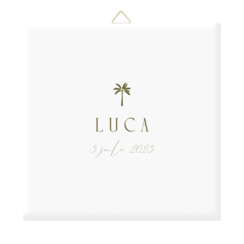 Geboortetegeltje minimalistisch met palmboom