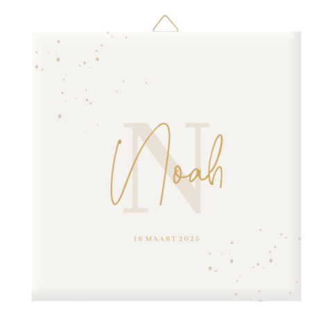 Geboorte tegeltje minimalistisch met initiaal en naam