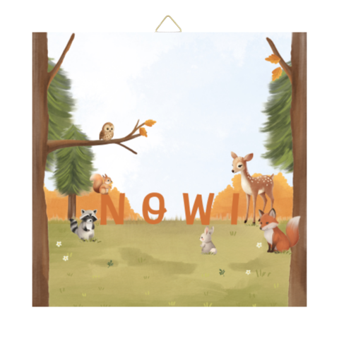 Geboortetegeltje met dieren in het bos