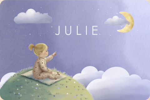 Memorybox met lieve illustratie van meisje en maan